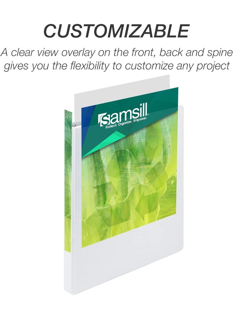 Samsill Samsill Plant-Based 0.5 Inch Durable Round Ring, Made in USA, View Binder, Eco-Friendly, USDA Certified Biobased, Single, White  - Image 3