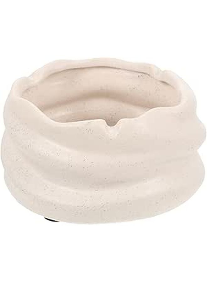 Vintage Ceramic Ashtray Small Mirror Finish Decorative Tabletop Ash Holder For Desktop - Image 1