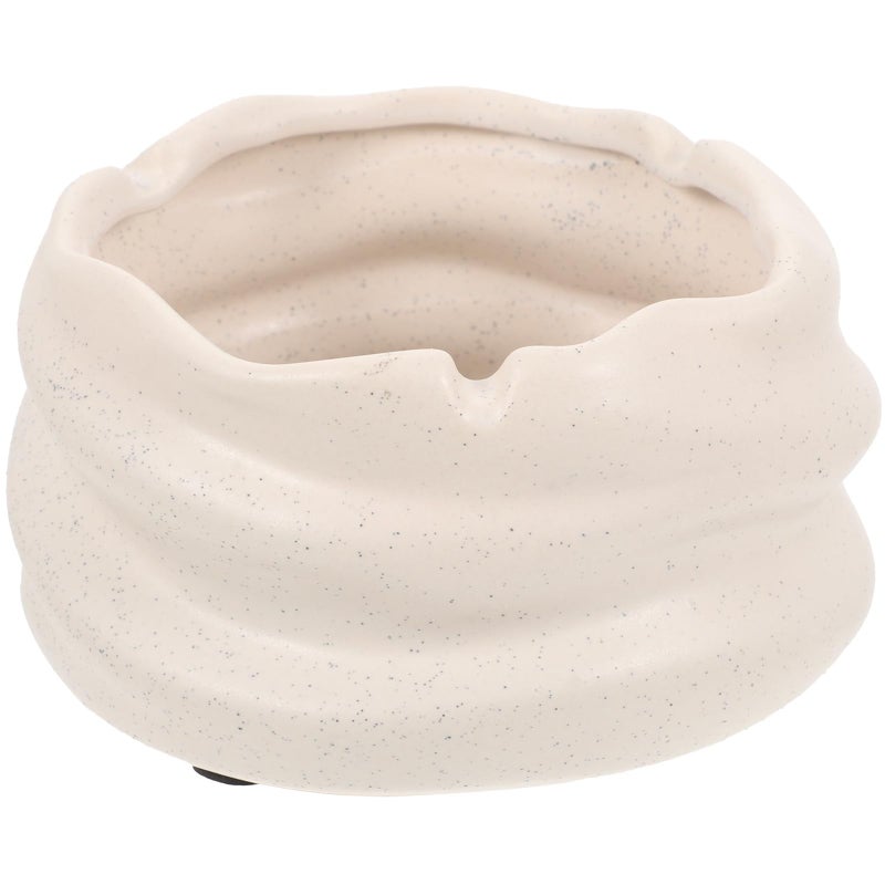 Vintage Ceramic Ashtray Small Mirror Finish Decorative Tabletop Ash Holder For Desktop - Image 2