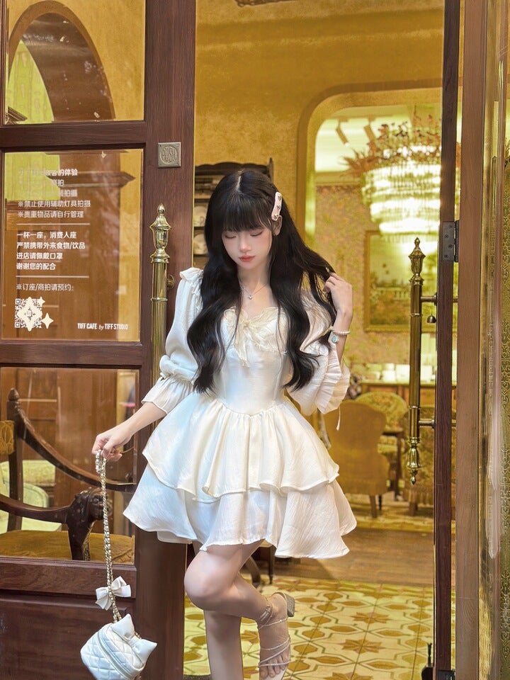 Hepburn style dress, elegant feminine daily styling - Image 1