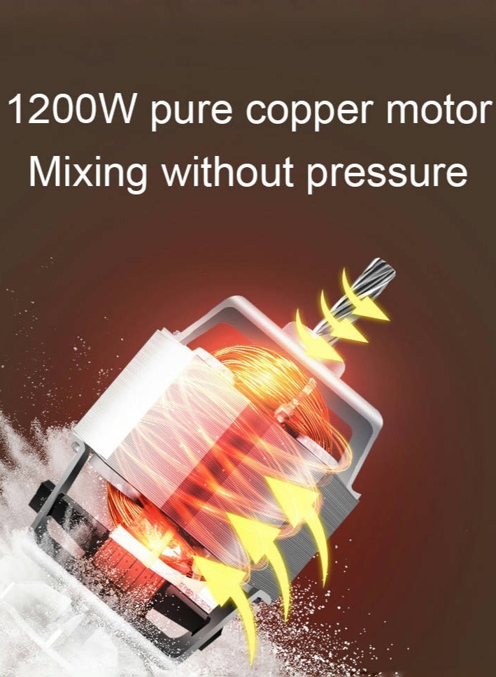 جوشبيرغ خلاط كهربائي قائم، 1200 واط، 6 سرعات، آلة صنع العجين، خلاط مطبخ - Image 5