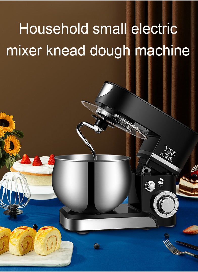 Electric Stand Mixer, 1200W  6 Speeds Dough Maker Machine, Kitchen Mixer Splash Guard Convenient Design for Daily Use with Egg Whisk, Dough Hook, Flat Beater