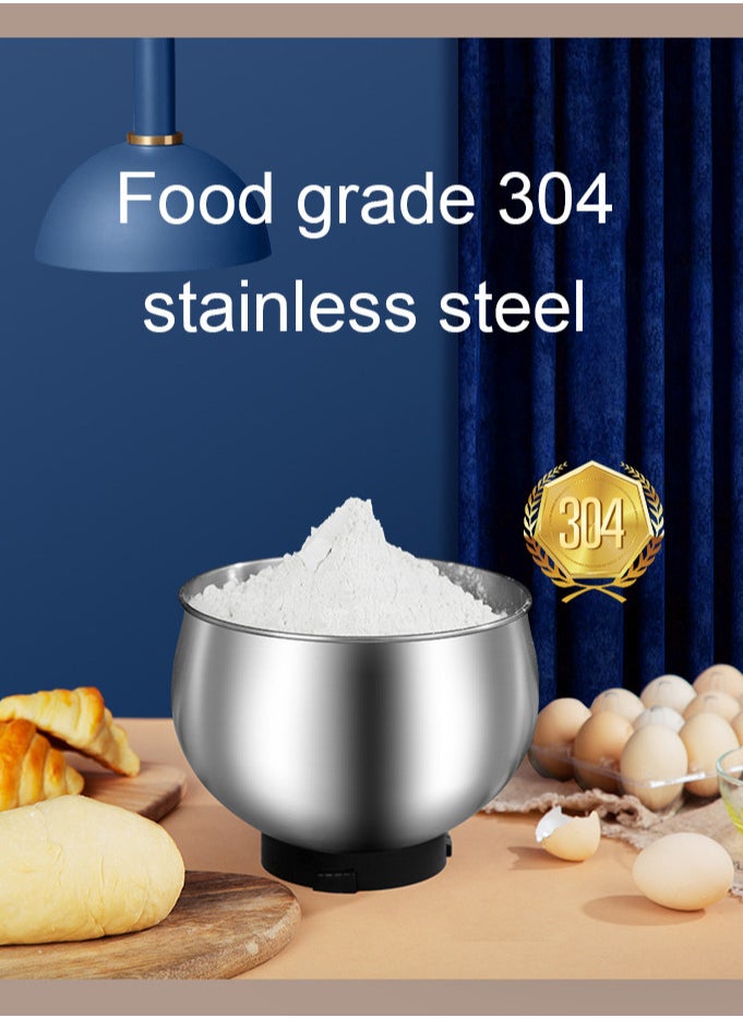 Electric Stand Mixer, 1200W  6 Speeds Dough Maker Machine, Kitchen Mixer Splash Guard Convenient Design for Daily Use with Egg Whisk, Dough Hook, Flat Beater