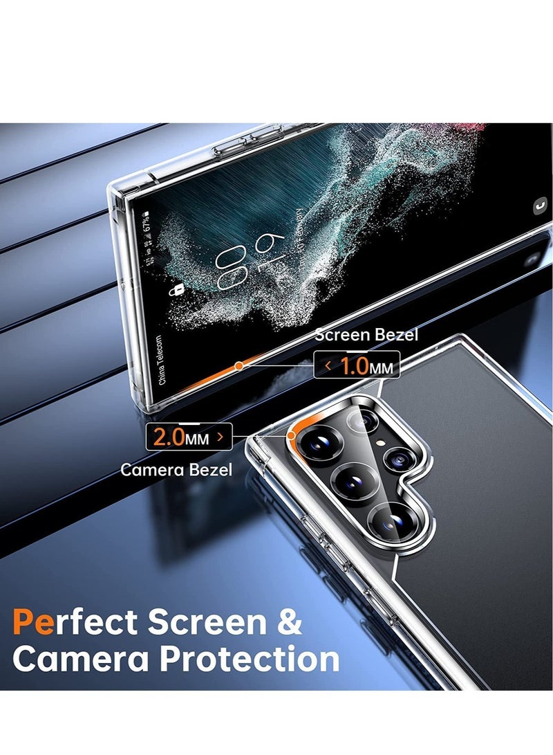 ELTRAZONE [5-in-1]For Samsung Galaxy S23 Ultra Case,2 Packs Camera Lens Protector + 2 Packs HD Tempered Glass Screen Protector,All-Round Protection, Shockproof, Anti-Scratches Kit (S23Ultra) - Image 2