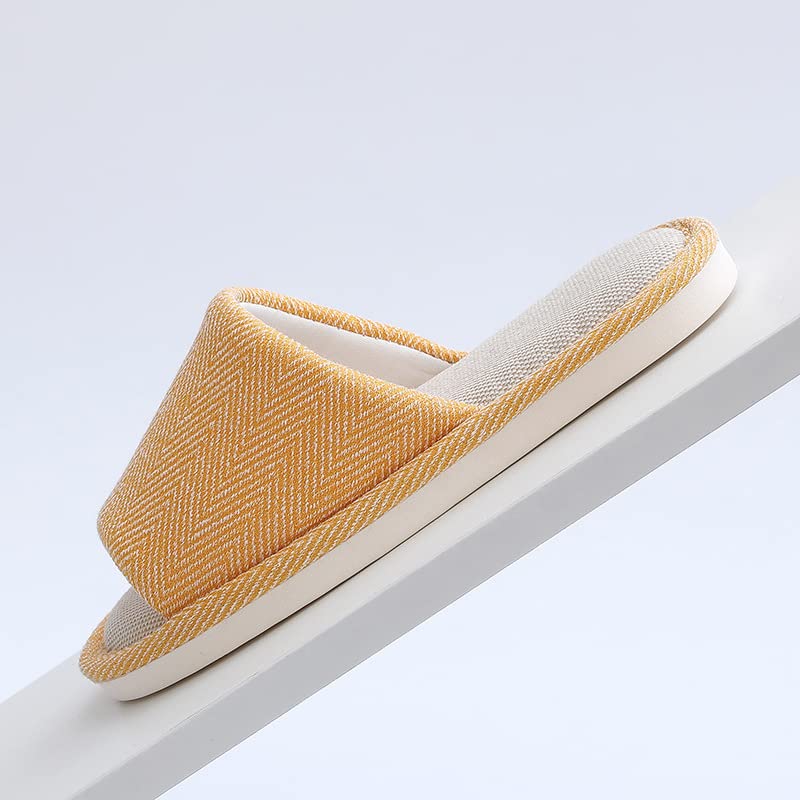AioTio Fabric Slippers - Indoor/Outdoor, Non-Slip, Four Seasons, Soft Bottom, Couple Slippers - Men & Women (Yellow 5-6 Women/3-4 Men) - Image 4