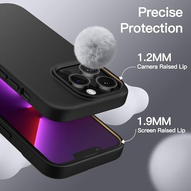 JETech Silicone Case for iPhone 13 Pro Max 67Inch SilkySoft Touch FullBody Protective Phone Case Shockproof Cover with Microfiber Lining Black - Image 5