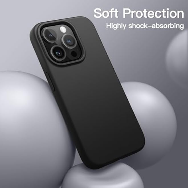 JETech Silicone Case for iPhone 13 Pro Max 67Inch SilkySoft Touch FullBody Protective Phone Case Shockproof Cover with Microfiber Lining Black - Image 4
