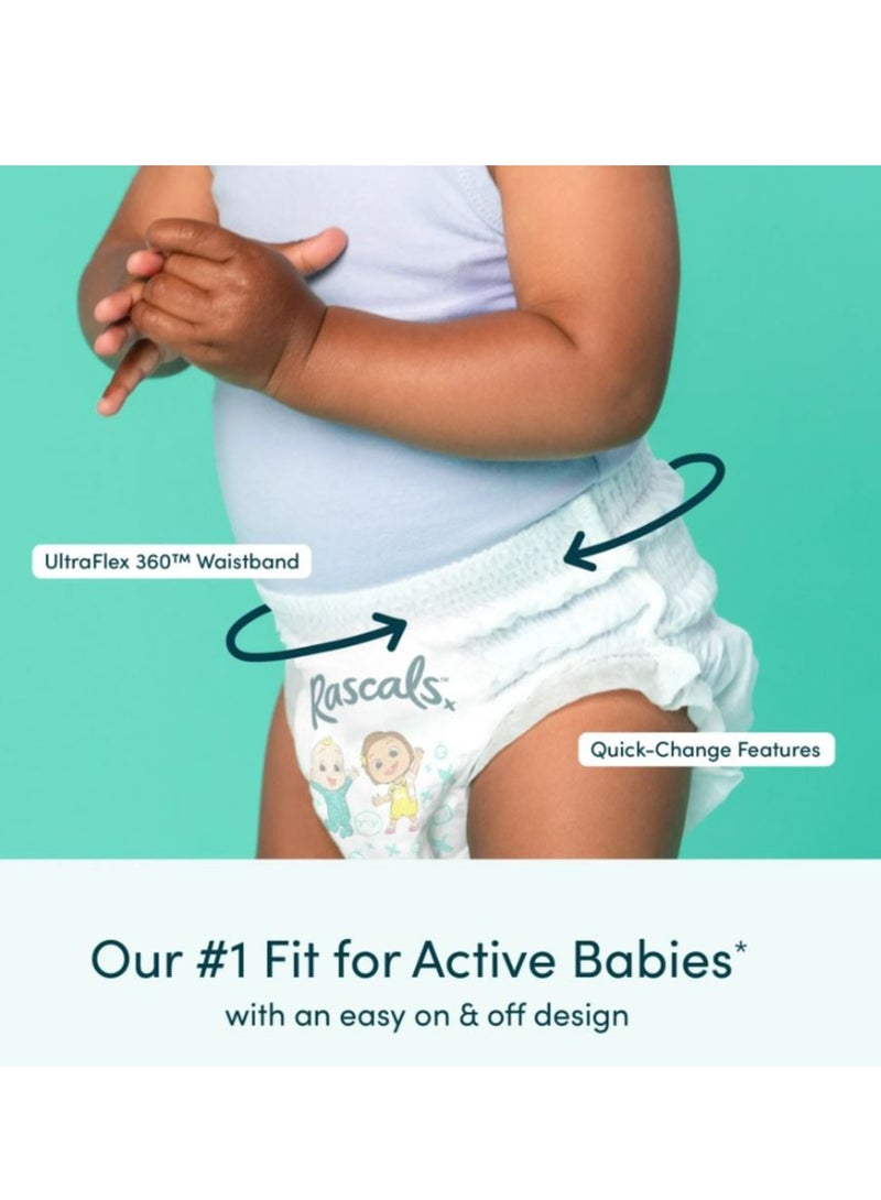 Rascals Training Diaper Pants Cocomelon Edition - Easy Pull Up Design Diaper Pants - Soft & Comfortable Baby Diaper Pants Size 4 - Ultra Flex 360 Waistband 10-15 kg - Jumbo Box (54 Count) - Image 2
