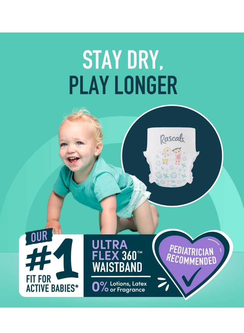 Rascals Training Diaper Pants Cocomelon Edition - Easy Pull Up Design Diaper Pants - Soft & Comfortable Baby Diaper Pants Size 4 - Ultra Flex 360 Waistband 10-15 kg - Jumbo Box (54 Count) - Image 4