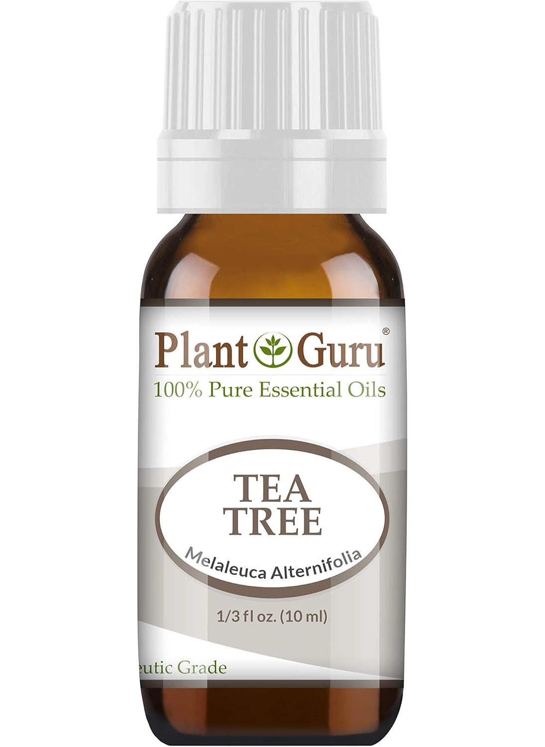 Plant Guru Tea Tree Essential Oil 10 ml. 100% Pure Undiluted Therapeutic Grade Extract of Melaleuca Alternifolia for Skin, Body, Hair Growth, Scalp Dandruff, Acne and Aromatherapy Diffuser Humidifier 