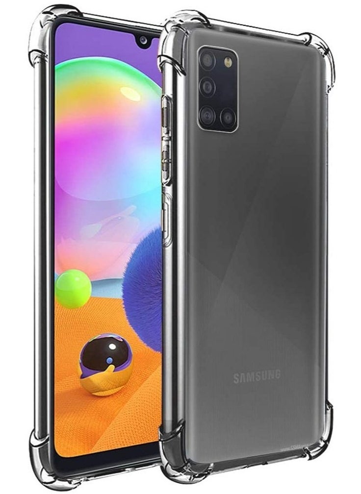 IAF Samsung Galaxy A31 Case Cover Protective Shock Absorption Bumper soft Transparent Case (Clear) - Image 1
