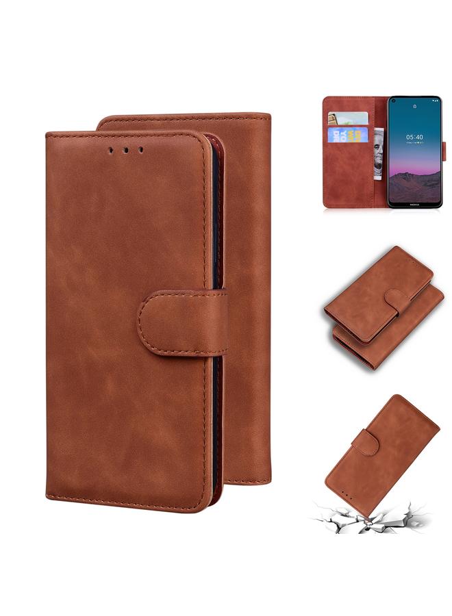 S-TOP Case For Nokia 5.4 Skin Feel Pure Color Flip Leather Phone Case - Image 1