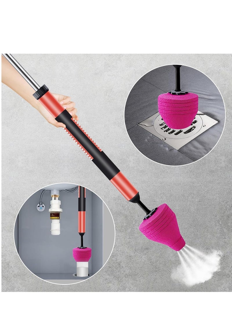 KASTWAVE High Pressure Toilet Unblock, One Shot Toilet Pipe Plunger, Upgraded Stainless Steel Toilet Plunger Kit, High Pressure Air Drain Clog Remover Plumbing Tool for Toilet, Bathroom, Floor Drain, Sewer  - Image 2