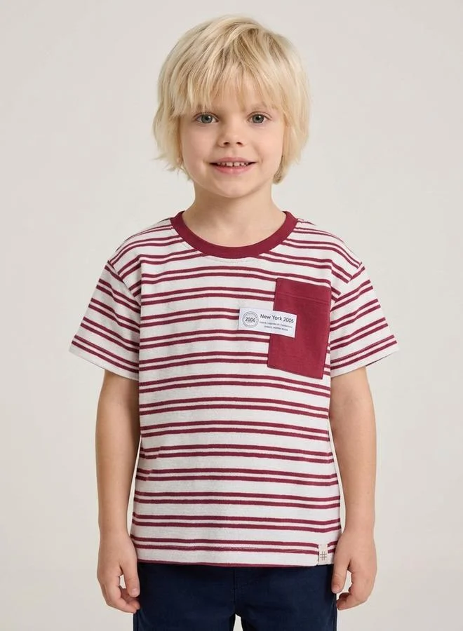 Take Two Boys Stripe with Patch Pocket T-Shirt By Juniorloom