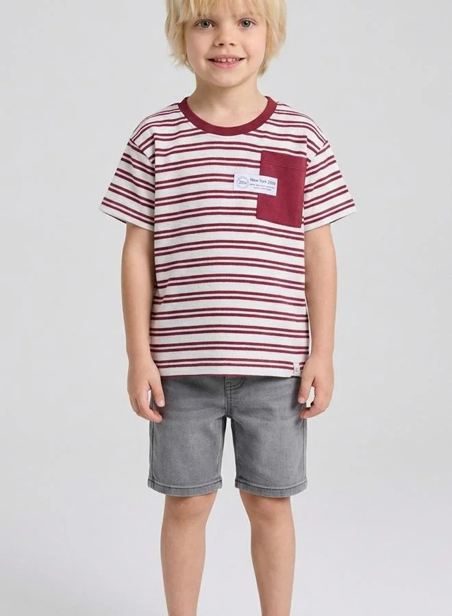 Take Two  Boys Stripe with Patch Pocket T-Shirt By Juniorloom for Men | Best Price UAE
