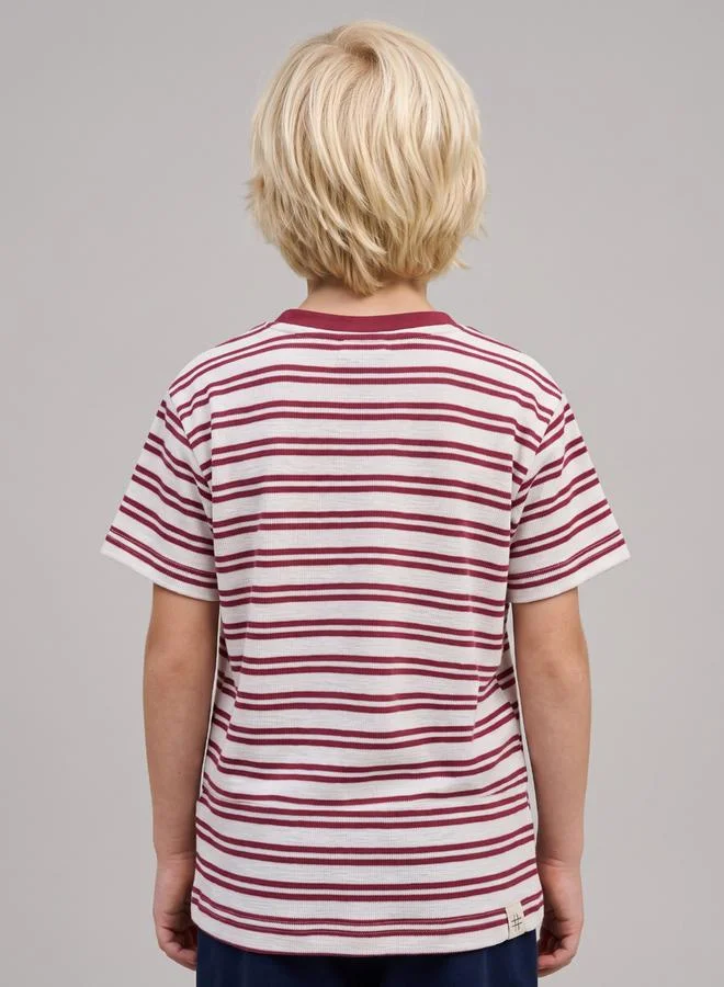 Take Two  Boys Stripe with Patch Pocket T-Shirt By Juniorloom for Men | Best Price UAE