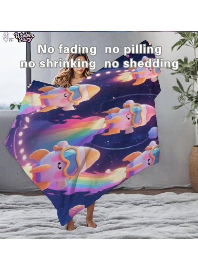 عام Wisdom Fairy (أحدث) بطانية رقيقة من الفانيلا (دافئة ومريحة، ومناسبة للنوم، واستخدام اللعبة، وإزالة الغبار والرمل) 150 سم * 200 سم - 120 - Image 1