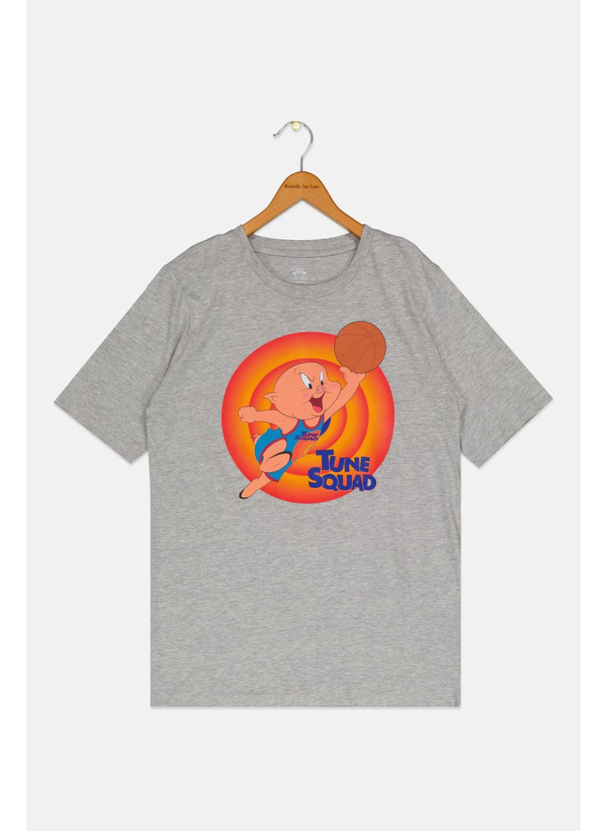 Space Jam Kids Boy Sportswear Fit Short Sleeves Basketball T-shirt, Grey  - Image 1