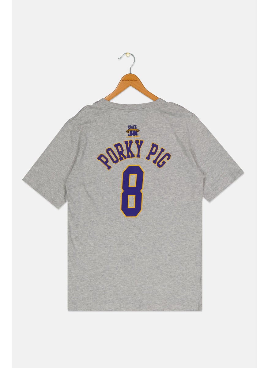 Space Jam Kids Boy Sportswear Fit Short Sleeves Basketball T-shirt, Grey  - Image 2