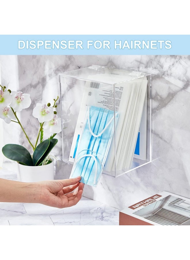 Slasa SLASA 2 Pcs Large Acrylic Dispenser 6.5"x5"x8.25" – Wall Mount or Tabletop Clear PPE Organizer for Emesis Bags, Hair Nets, Shoe Covers, Gloves, Goggles, Beard Nets – Set of 2  - Image 3
