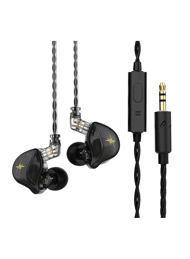 سماعات سلكية بتصميم داخل الأذن 1 درايفر ديناميكي، جهير عالي الجودة HIFI، سماعات رياضية مانعة للضوضاء مع ميكروفون، كابل قابل للفصل بمقبس 2 دبوس. - Image 1