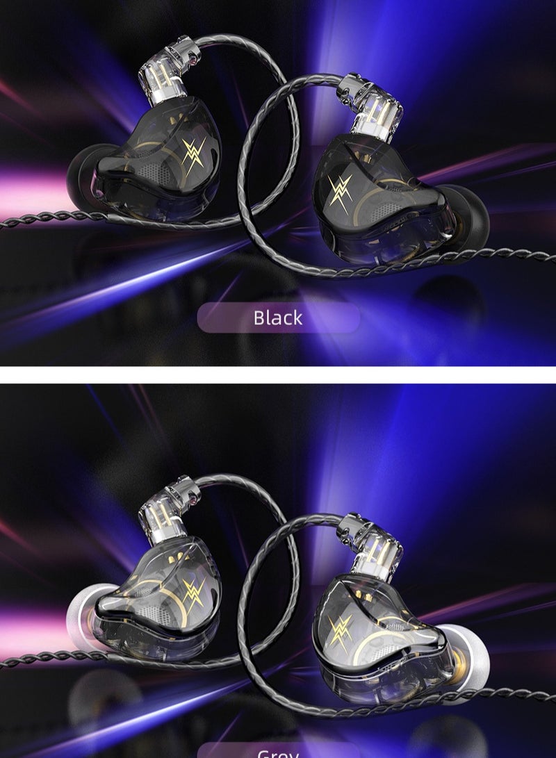 سماعات سلكية بتصميم داخل الأذن 1 درايفر ديناميكي، جهير عالي الجودة HIFI، سماعات رياضية مانعة للضوضاء مع ميكروفون، كابل قابل للفصل بمقبس 2 دبوس. - Image 2