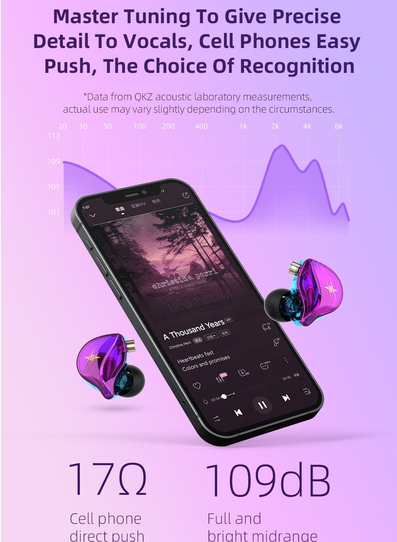 سماعات سلكية بتصميم داخل الأذن 1 درايفر ديناميكي، جهير عالي الجودة HIFI، سماعات رياضية مانعة للضوضاء مع ميكروفون، كابل قابل للفصل بمقبس 2 دبوس. - Image 5