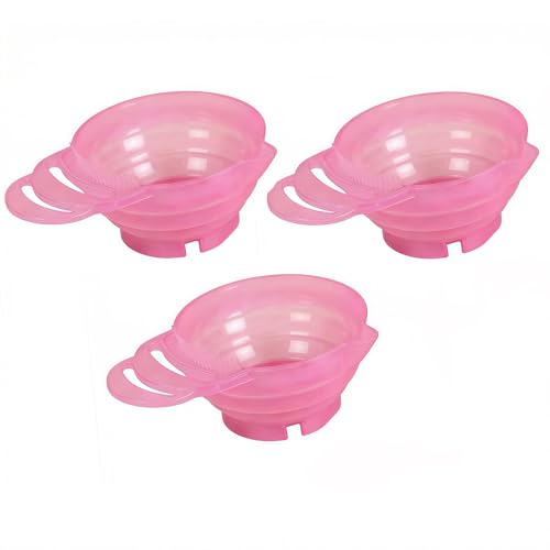 SYBL 3PCS Plastic Hair Dye Tint Bowl Professional Beauty Salon Hairdresser Coloring Bowl DIY Hair Essence Treatment Special Bowl of Hair Oil Salon Dedicated Dyeing Tools Color Random - Image 1