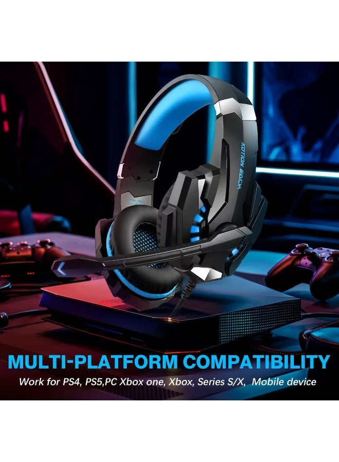 general Gaming Headset - KOTION EACH G9000 Pro Gaming Headset for PC, PS4, Xbox One - Noise Isolating Microphone, LED Light, Over-Ear Comfort with Volume Control - Image 2