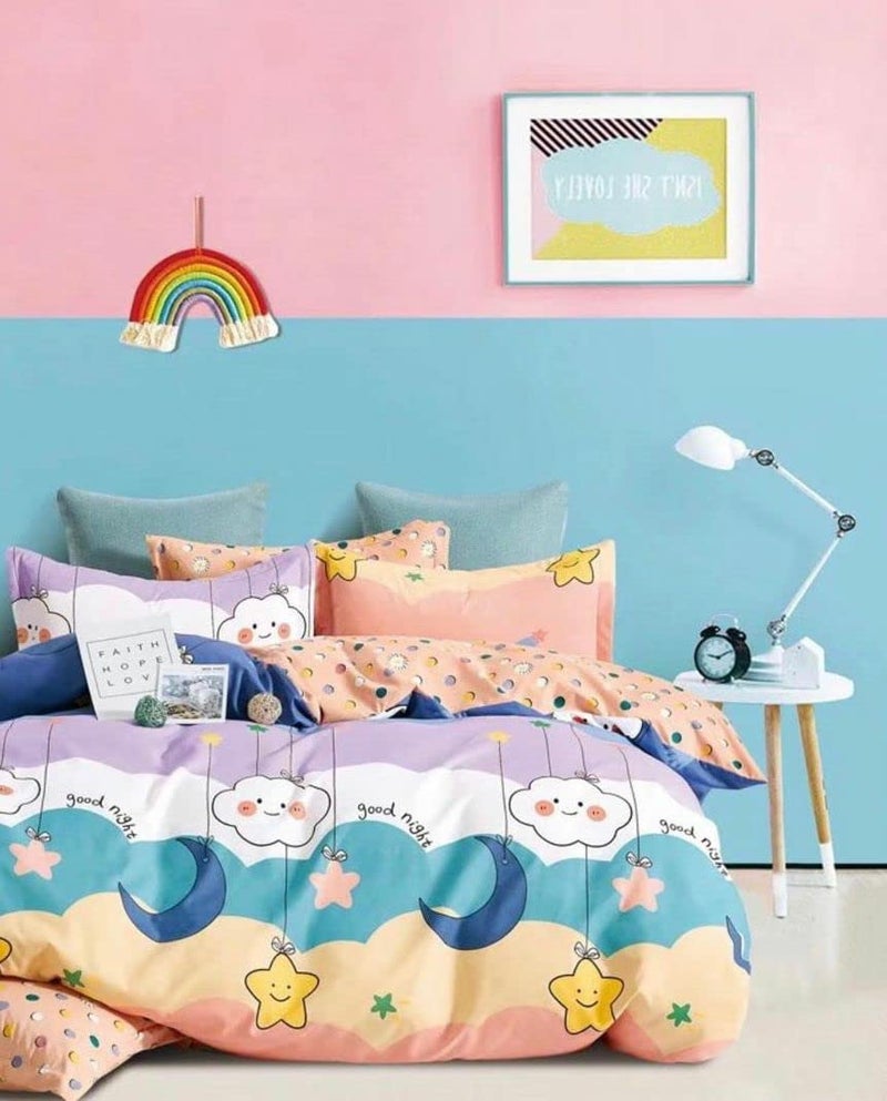 PRISCILLA Super Soft Single Bed Cartoon Printed Microfiber Kids' Glace Cotton Comforter (Size - 60" x 90" Inches) / Kids' Quilt/Blanket/Duvet, Suitable for Kids 0-8 Years. (Multicolor 2) - Image 1