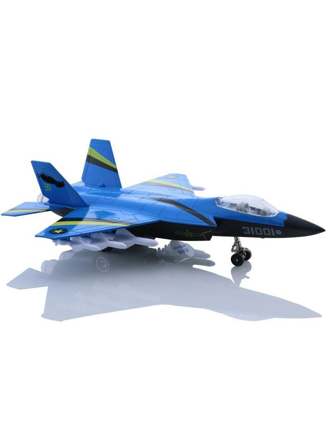 هسوميد (Blue) - Alloy Planes/Aeroplane/Aircraft Toy With Pull Back Stealth Bombers and Fighter Planes (Blue) - Image 3