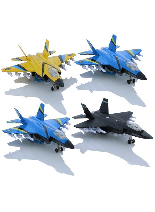 هسوميد (Blue) - Alloy Planes/Aeroplane/Aircraft Toy With Pull Back Stealth Bombers and Fighter Planes (Blue) - Image 5