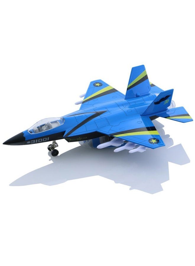 هسوميد (Blue) - Alloy Planes/Aeroplane/Aircraft Toy With Pull Back Stealth Bombers and Fighter Planes (Blue) - Image 2
