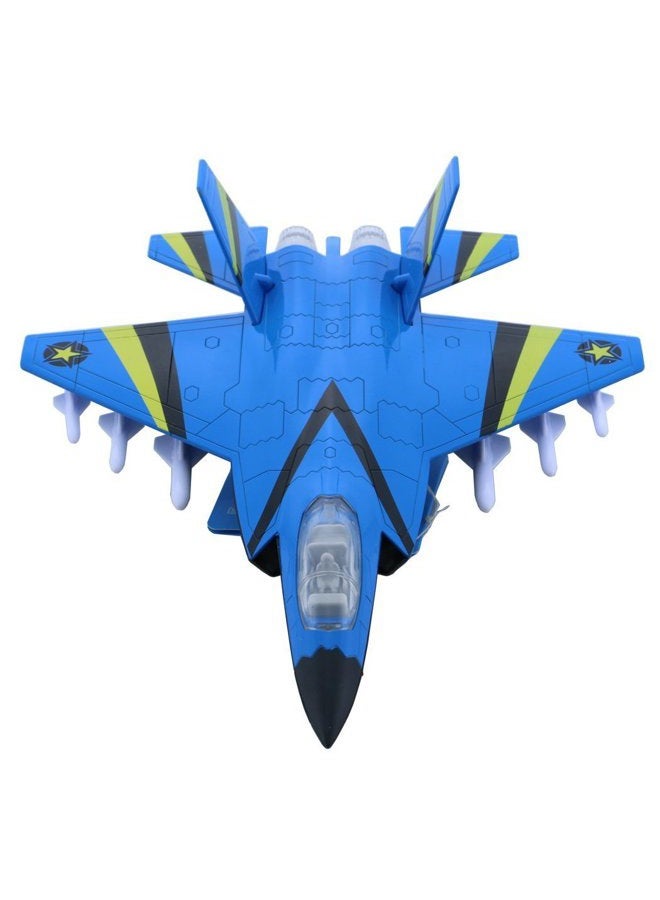 هسوميد (Blue) - Alloy Planes/Aeroplane/Aircraft Toy With Pull Back Stealth Bombers and Fighter Planes (Blue) - Image 1
