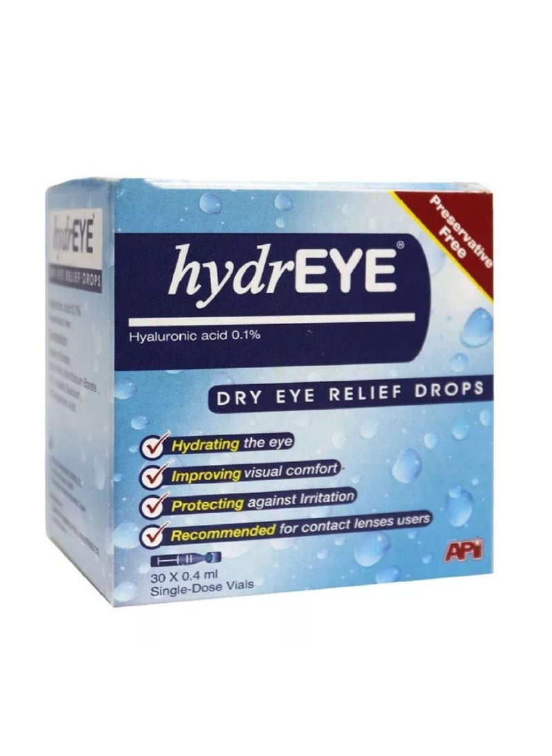 API - Hydreye Eye Drops - 30 X 0.4 Ml Single Dose - Image 1