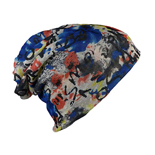 iSWEVEN Cotton Slouchy Beanie and Skull Cap for Summer, Winter, Autumn & Spring Season, Can be Used as a Helmet Cap Too - Free Size (7046A, Multicolor) - Image 1