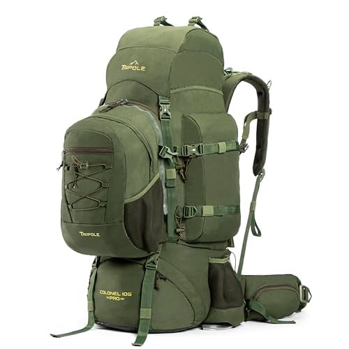 Tripole Colonel Pro Metal Frame Rucksack with Detachable Day Pack and Rain Cover for Trekking and Travelling | 5 Year Warranty - Image 1