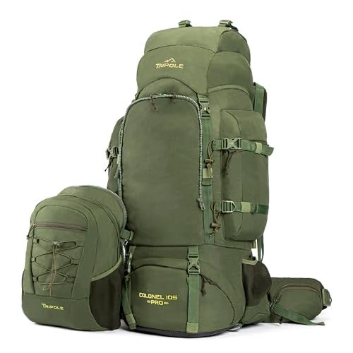 Tripole Colonel Pro Metal Frame Rucksack with Detachable Day Pack and Rain Cover for Trekking and Travelling | 5 Year Warranty - Image 2