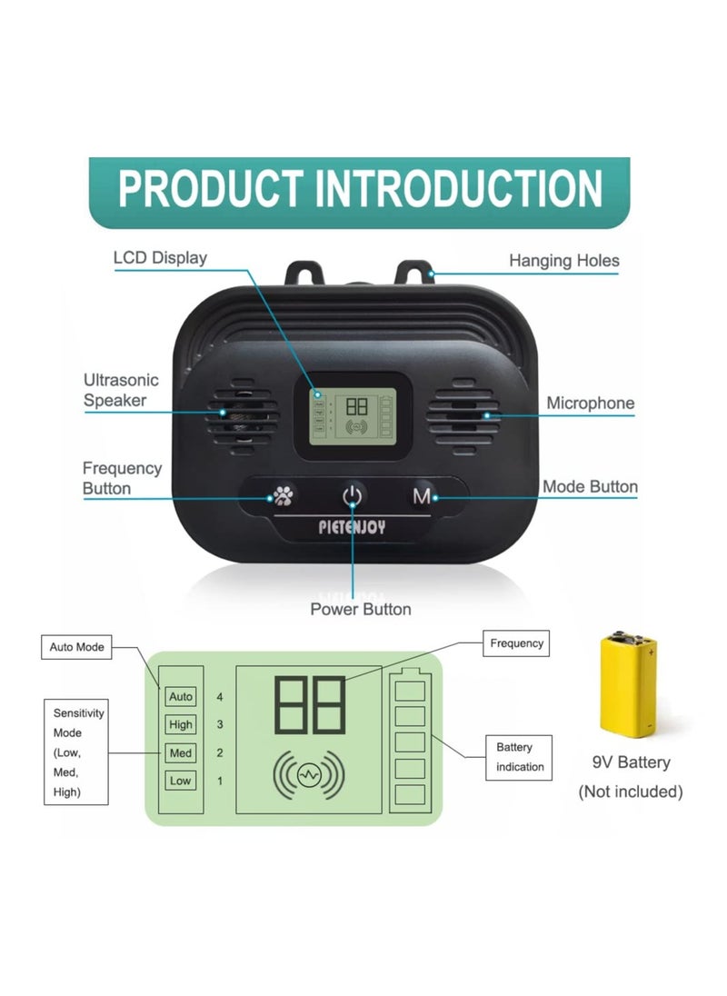 Anti Barking Control Device, Ultrasonic Dog Bark Deterrent Stop Barking, Upgraded LCD Display Screen Outdoor Bark Control Device Up to 50 FT Range