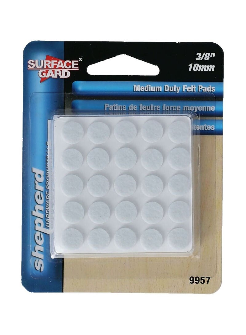 ACE Felt Pad 3-8 Acrylic White Ace 75Pc