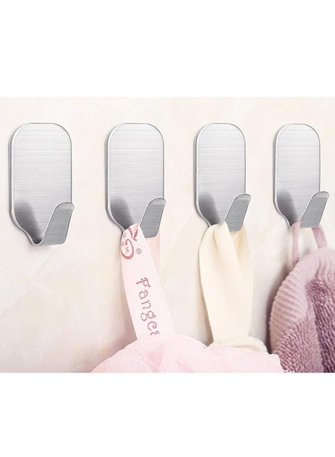 10 Pack Adhesive Hook Heavy Duty Wall Hooks Waterproof Stainless Steel Towel Hooks Bathroom Coat Hook Self-Adhesive Wall Mounted Hook for Bathroom Kitchen  - Image 2