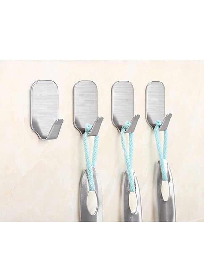 10 Pack Adhesive Hook Heavy Duty Wall Hooks Waterproof Stainless Steel Towel Hooks Bathroom Coat Hook Self-Adhesive Wall Mounted Hook for Bathroom Kitchen  - Image 3