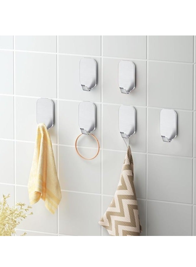 10 Pack Adhesive Hook Heavy Duty Wall Hooks Waterproof Stainless Steel Towel Hooks Bathroom Coat Hook Self-Adhesive Wall Mounted Hook for Bathroom Kitchen  - Image 4