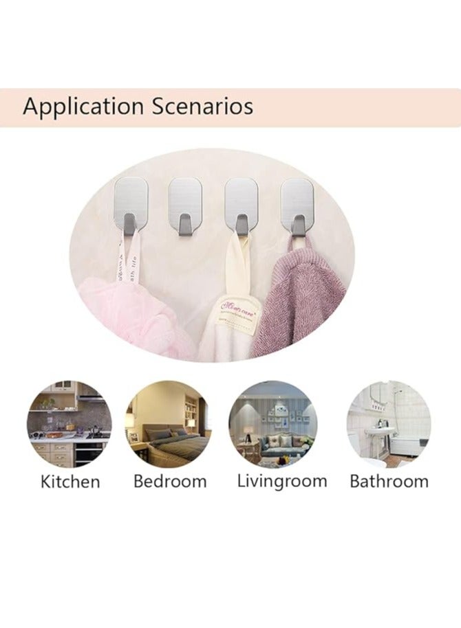 10 Pack Adhesive Hook Heavy Duty Wall Hooks Waterproof Stainless Steel Towel Hooks Bathroom Coat Hook Self-Adhesive Wall Mounted Hook for Bathroom Kitchen  - Image 5