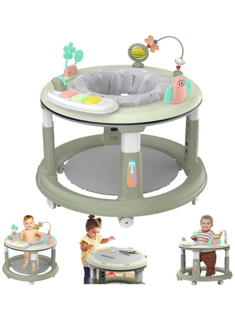 erorex Baby Walker with 5 Adjustable Heights, Anti-Rollover Walker, 360 Degree Swivel Seat, Music, Detachable Toys, Bounce Foot Pad, Baby Walkers and Activity Center for Boys Girls 6+ Months - Image 1