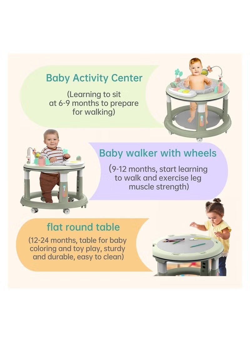 erorex Baby Walker with 5 Adjustable Heights, Anti-Rollover Walker, 360 Degree Swivel Seat, Music, Detachable Toys, Bounce Foot Pad, Baby Walkers and Activity Center for Boys Girls 6+ Months - Image 2