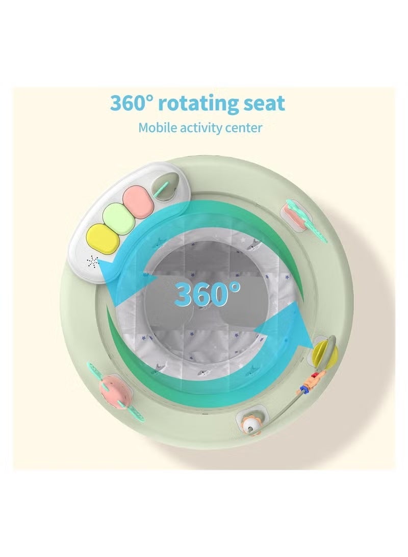 erorex Baby Walker with 5 Adjustable Heights, Anti-Rollover Walker, 360 Degree Swivel Seat, Music, Detachable Toys, Bounce Foot Pad, Baby Walkers and Activity Center for Boys Girls 6+ Months - Image 3