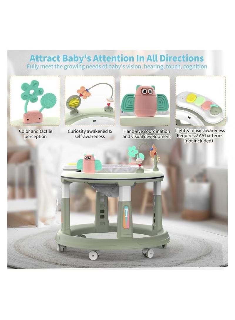 erorex Baby Walker with 5 Adjustable Heights, Anti-Rollover Walker, 360 Degree Swivel Seat, Music, Detachable Toys, Bounce Foot Pad, Baby Walkers and Activity Center for Boys Girls 6+ Months - Image 4