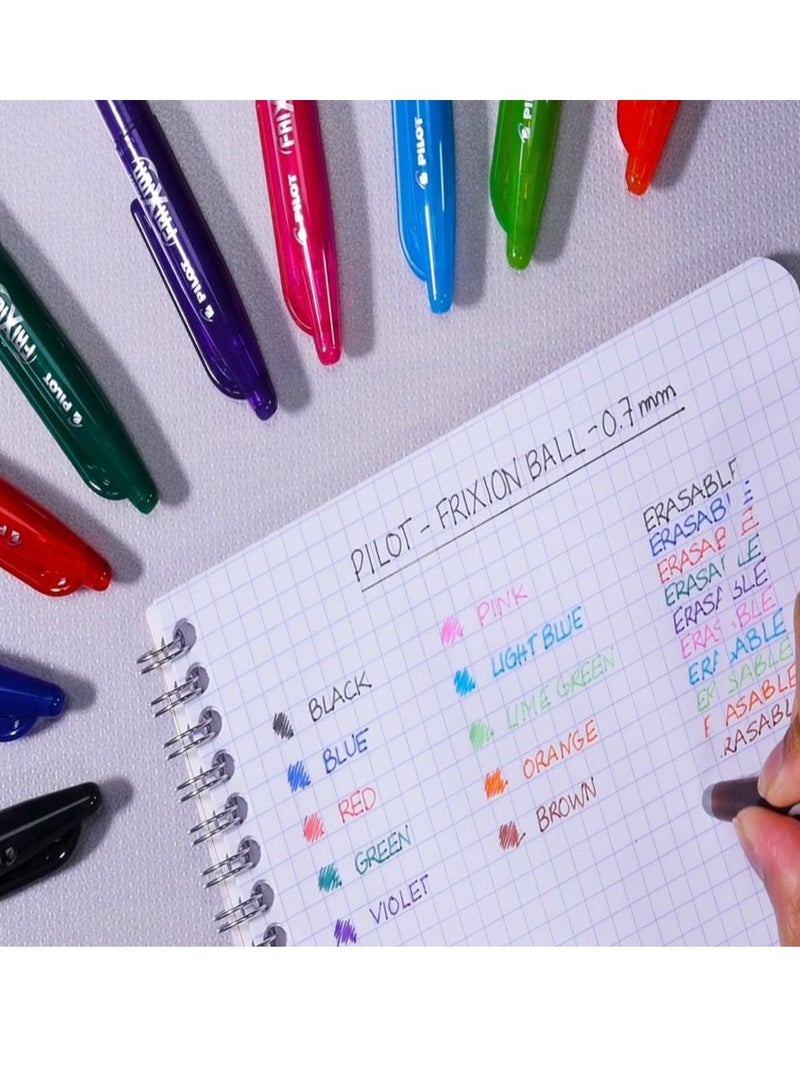 PILOT 12-Piece Frixion Erasable Ball Pen 0.7mm Tip Orange Ink - Image 3