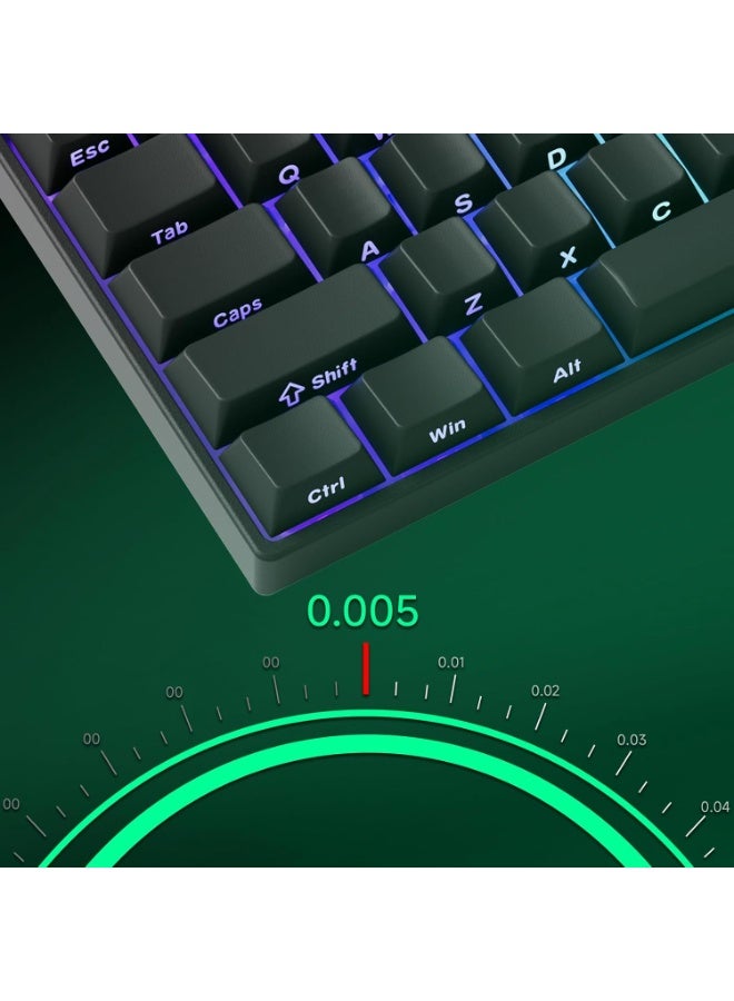 MONSGEEK Ultra-Precise Rapid Trigger: FUN60 Pro keyboard can achieve an ultra-accurate up to 0.005mm rapid trigger and the actuation distance can be adjusted in 0.005mm steps. Whether you’re typing or gaming, users can fine-tune to ensure the optimal trigger for faster response times and enhanced precision. It’s a must-have for competitive gaming - Image 5